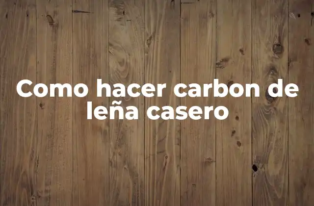 Como Hacer Carbon de Leña Casero