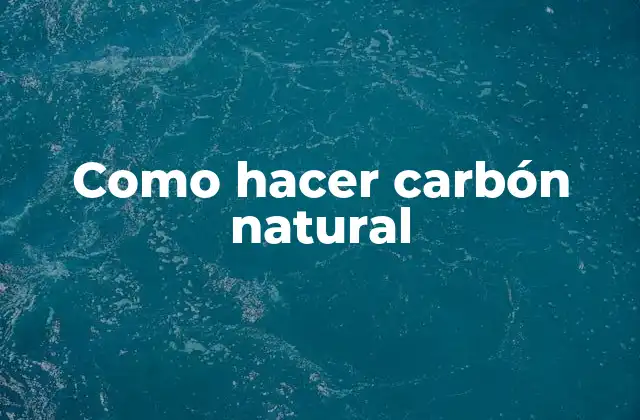 Como Hacer Carbón Natural