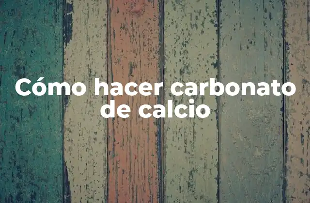 Cómo Hacer Carbonato de Calcio