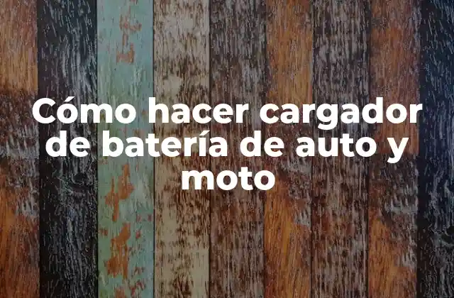 Cómo Hacer Cargador de Batería de Auto y Moto