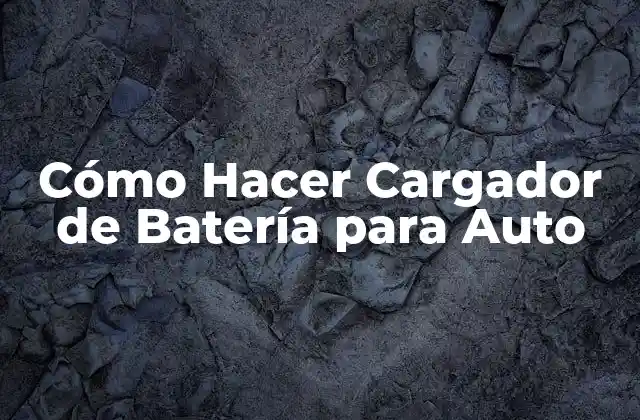 Cómo Hacer Cargador de Batería para Auto