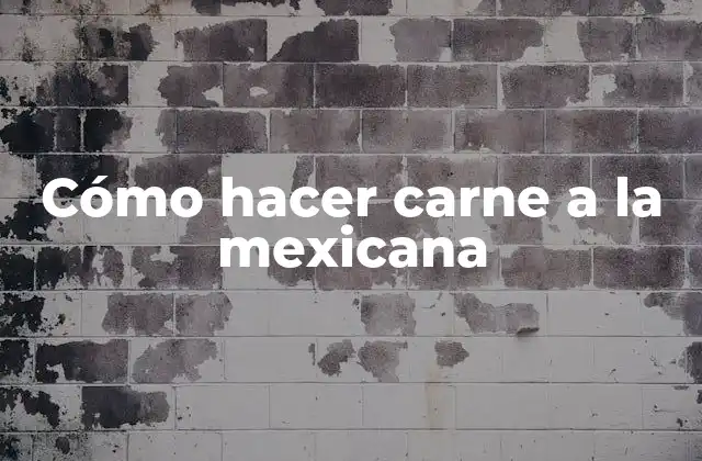 Cómo Hacer Carne a la Mexicana