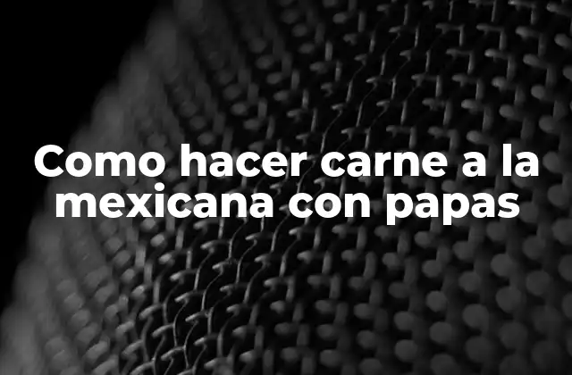 Como Hacer Carne a la Mexicana con Papas