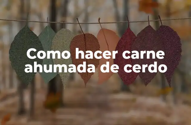 Como Hacer Carne Ahumada de Cerdo