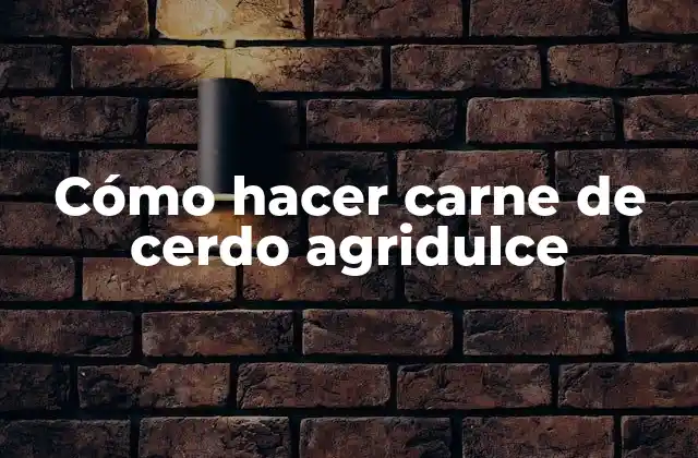 Cómo Hacer Carne de Cerdo Agridulce