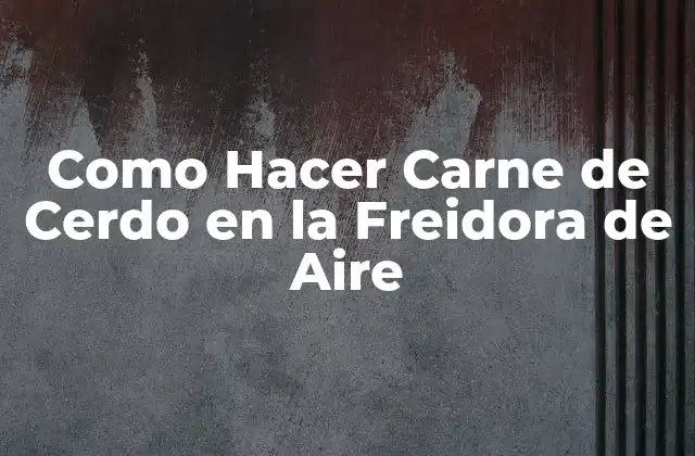 Como Hacer Carne de Cerdo en la Freidora de Aire