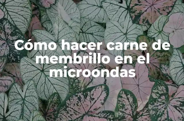 Cómo hacer carne de membrillo en el microondas