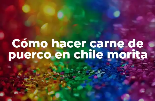 Cómo Hacer Carne de Puerco en Chile Morita