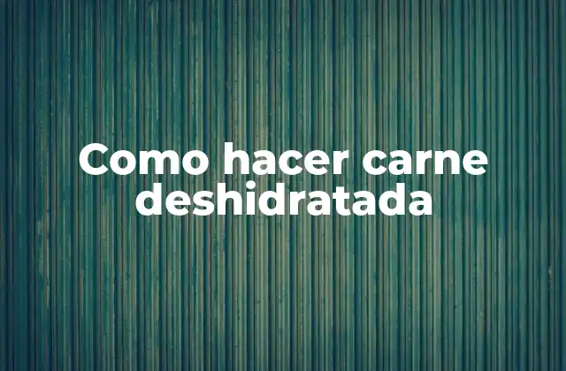 ¿Qué es la carne deshidratada y para qué sirve?