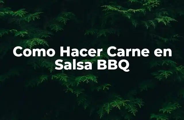 ¿Qué es la Carne en Salsa BBQ y para qué Sirve?