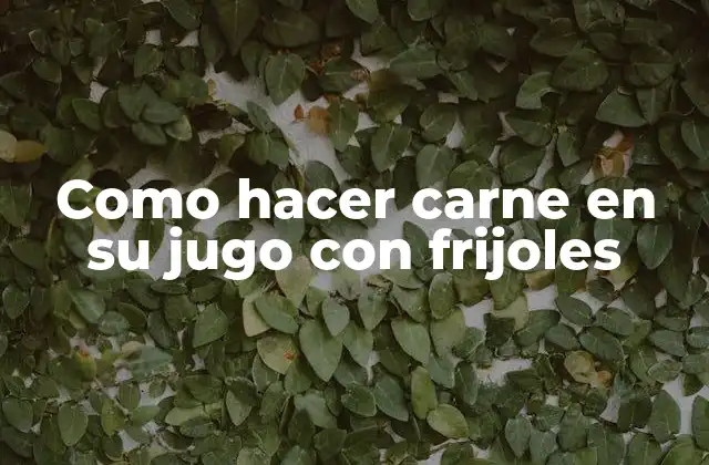 Como Hacer Carne en Su Jugo con Frijoles