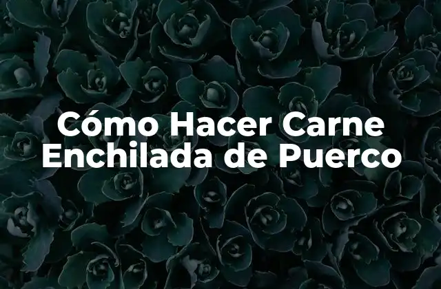 Cómo Hacer Carne Enchilada de Puerco