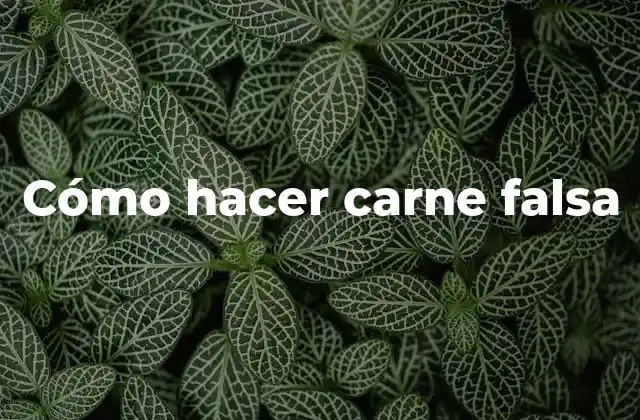 Cómo Hacer Carne Falsa