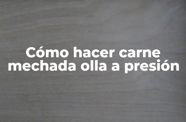 Cómo Hacer Carne Mechada Olla a Presión