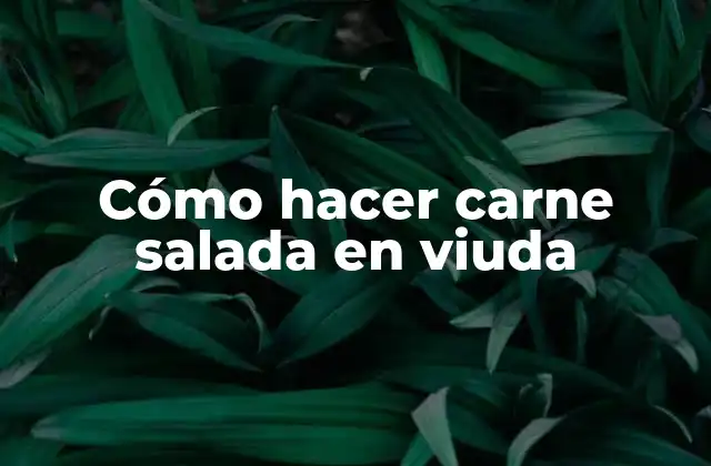Cómo Hacer Carne Salada en Viuda