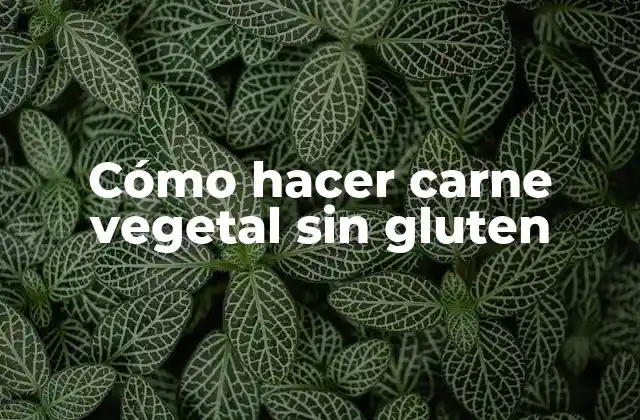 Cómo Hacer Carne Vegetal sin Gluten