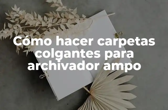 Cómo Hacer Carpetas Colgantes para Archivador Ampo