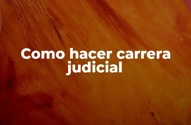 Como Hacer Carrera Judicial