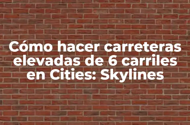 ¿Qué son las carreteras elevadas de 6 carriles en Cities: Skylines?