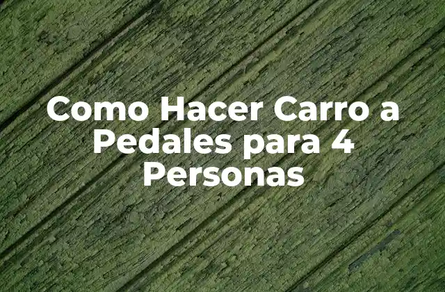 Como Hacer Carro a Pedales para 4 Personas