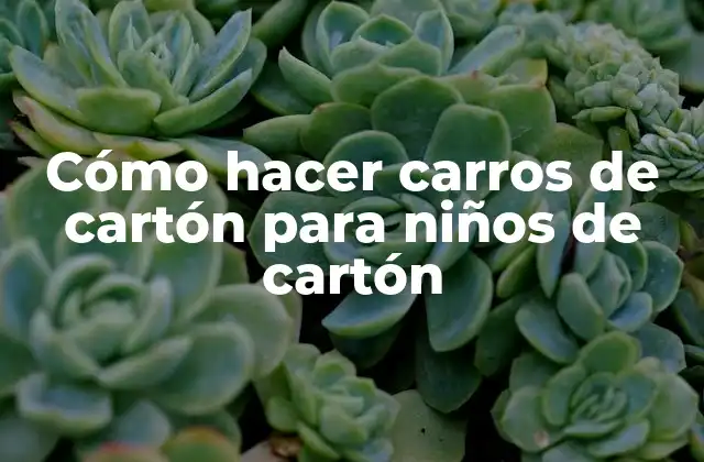 Cómo Hacer Carros de Cartón para Niños de Cartón