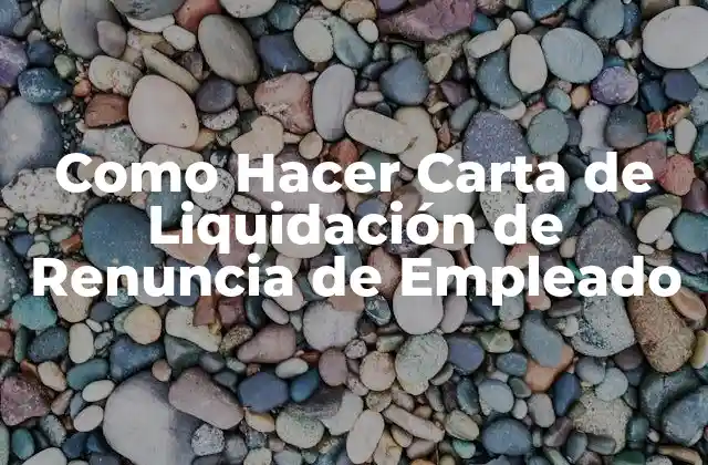 ¿Qué es una Carta de Liquidación de Renuncia de Empleado?