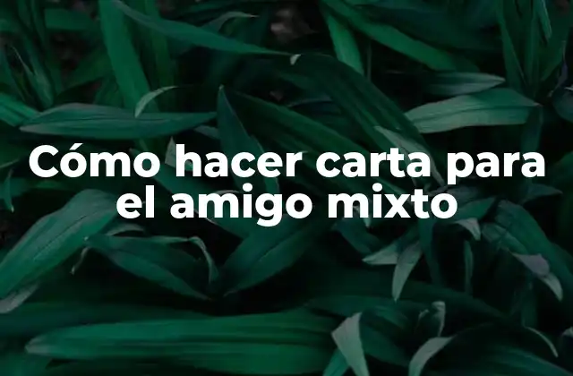 Cómo Hacer Carta para el Amigo Mixto