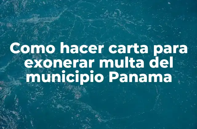 Como Hacer Carta para Exonerar Multa Del Municipio Panama