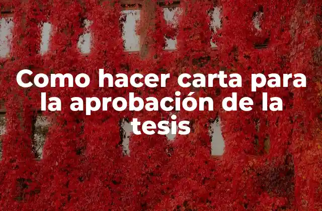 Como Hacer Carta para la Aprobación de la Tesis
