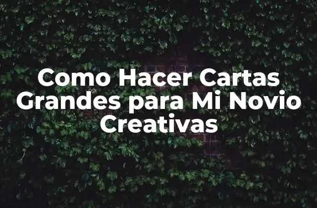 Como Hacer Cartas Grandes para Mi Novio Creativas