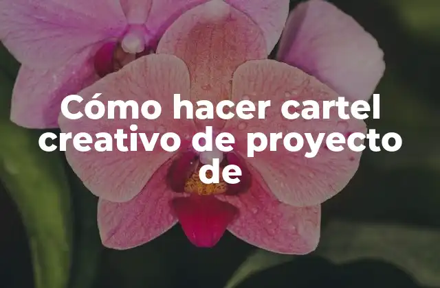 Cómo Hacer Cartel Creativo de Proyecto de