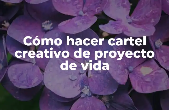 Cómo Hacer Cartel Creativo de Proyecto de Vida