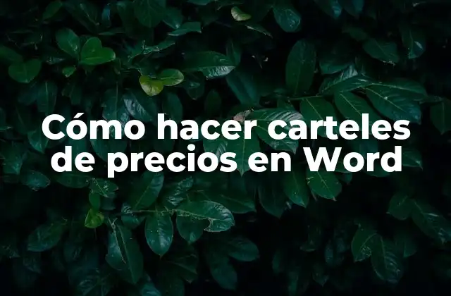 Cómo Hacer Carteles de Precios en Word