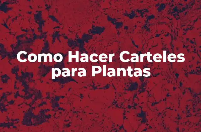 Como Hacer Carteles para Plantas