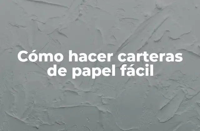 Cómo Hacer Carteras de Papel Fácil