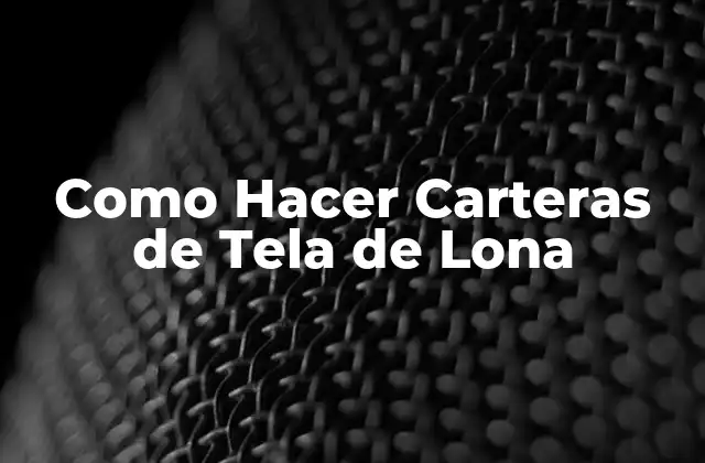 Como Hacer Carteras de Tela de Lona
