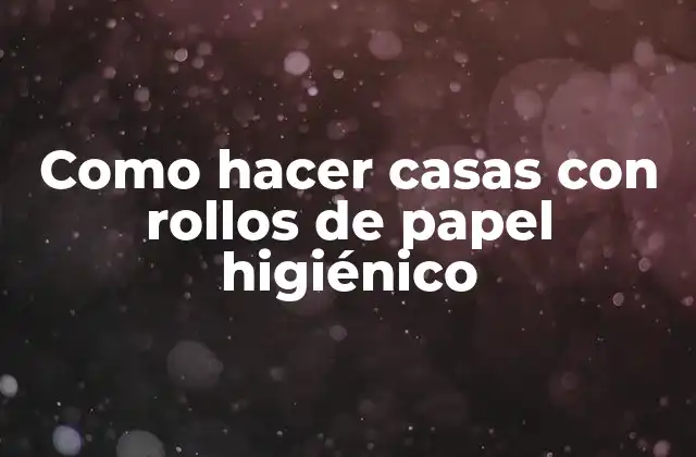 Como Hacer Casas con Rollos de Papel Higiénico