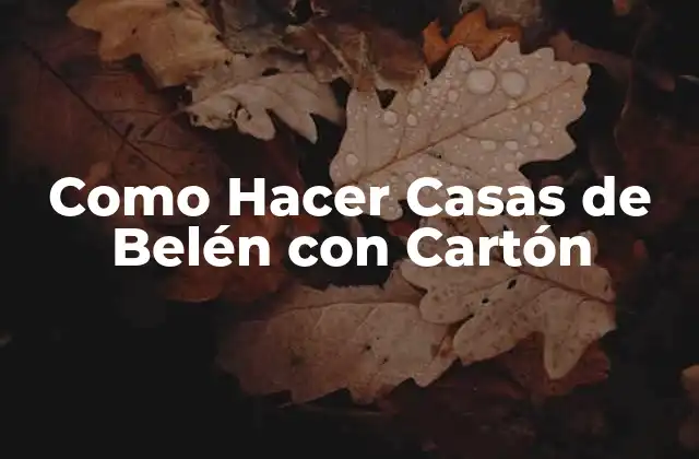Como Hacer Casas de Belén con Cartón