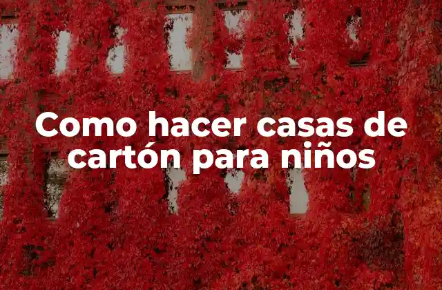 Como Hacer Casas de Cartón para Niños