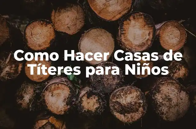 Como Hacer Casas de Títeres para Niños