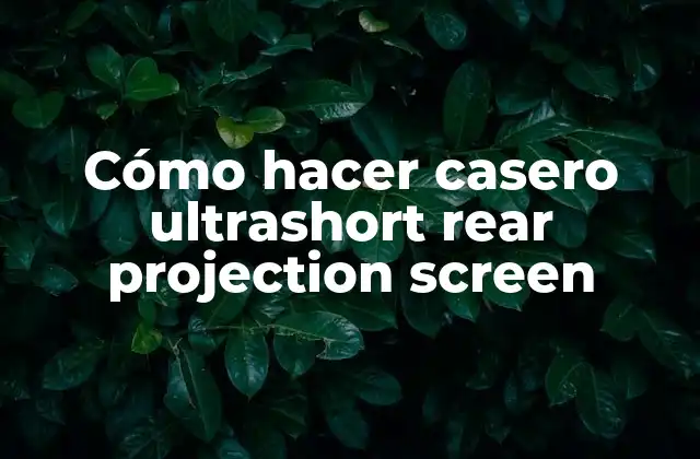 Cómo Hacer Casero Ultrashort Rear Projection Screen