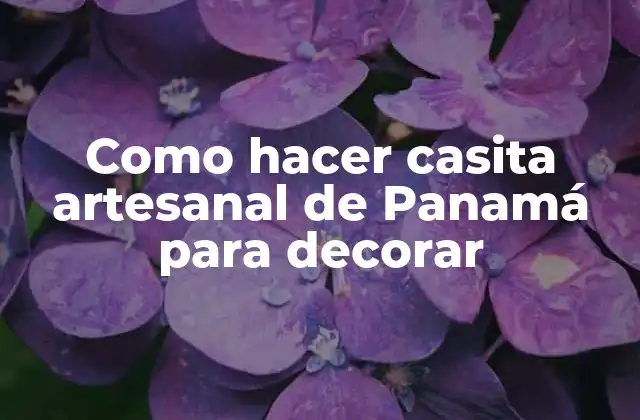 Como Hacer Casita Artesanal de Panamá para Decorar