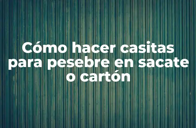 Cómo Hacer Casitas para Pesebre en Sacate o Cartón