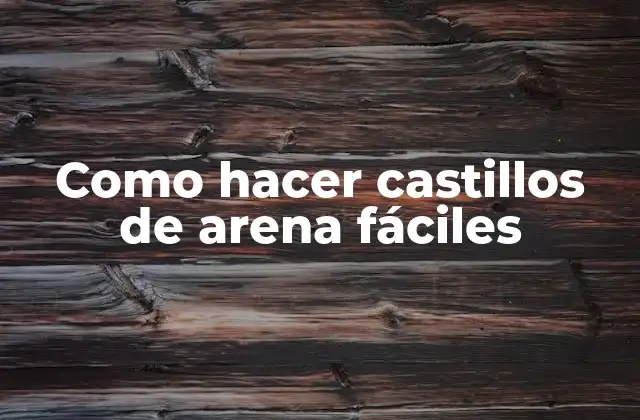 Como Hacer Castillos de Arena Fáciles
