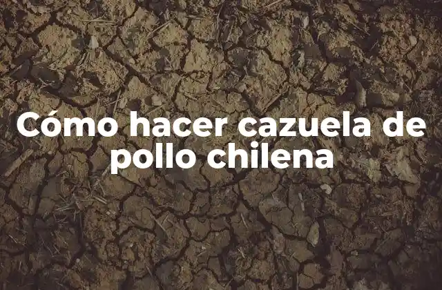 Cómo Hacer Cazuela de Pollo Chilena