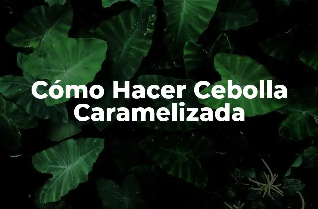 Cómo Hacer Cebolla Caramelizada 2 ¿Qué es la Cebolla Caramelizada y para Qué Sirve?