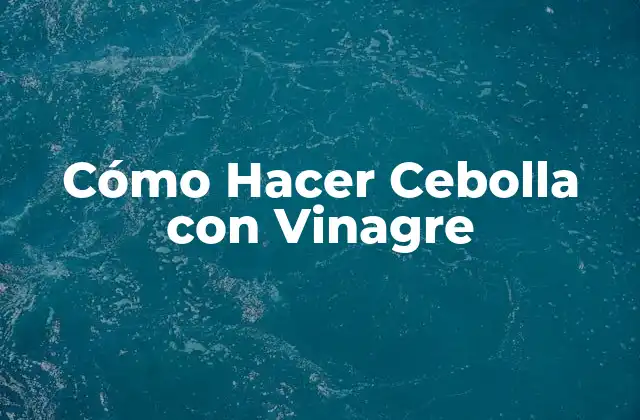 Cómo Hacer Cebolla con Vinagre