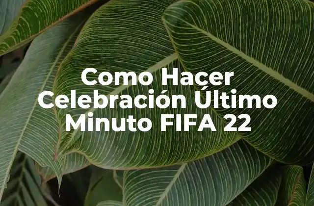 Como Hacer Celebración Último Minuto Fifa 22
