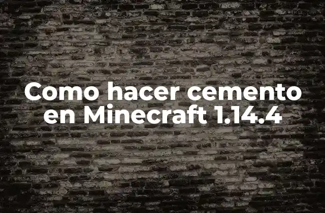 Como Hacer Cemento en Minecraft 1.14.4