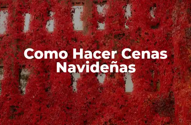 Como Hacer Cenas Navideñas